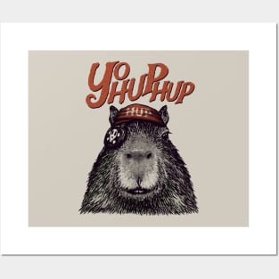 Capyrate - YoHupHup Red Pirate Capybara Yo Ho Ho Yohoho | Capy Yuzu Posters and Art